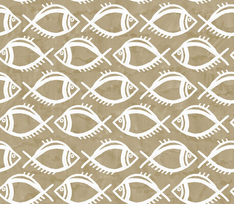 无缝咖黄色鱼壁纸贴图