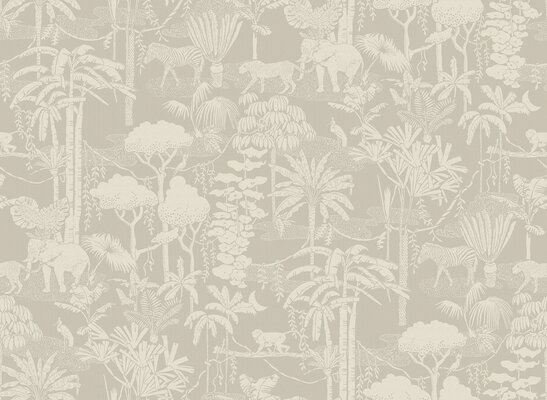 无缝 墙酷 米灰色动植物大象豹子斑马丛林无缝壁布墙布高清贴图