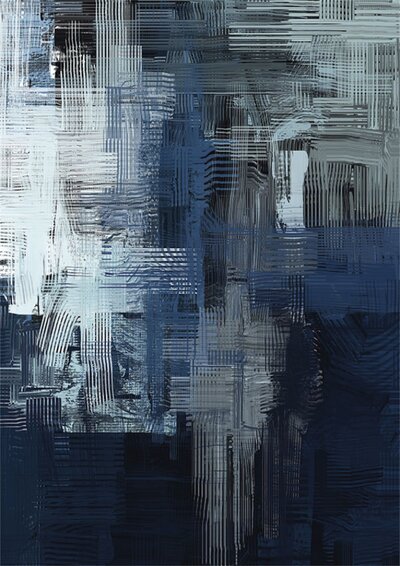 蓝色现代抽象装饰画高清贴图