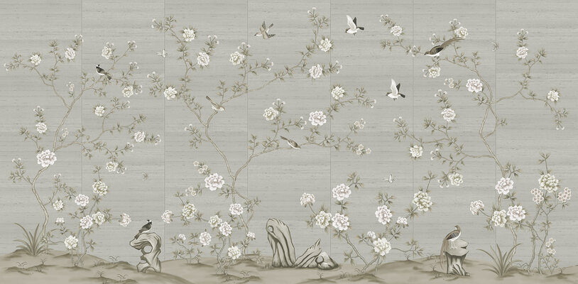 新中式花鸟图壁纸高清贴图