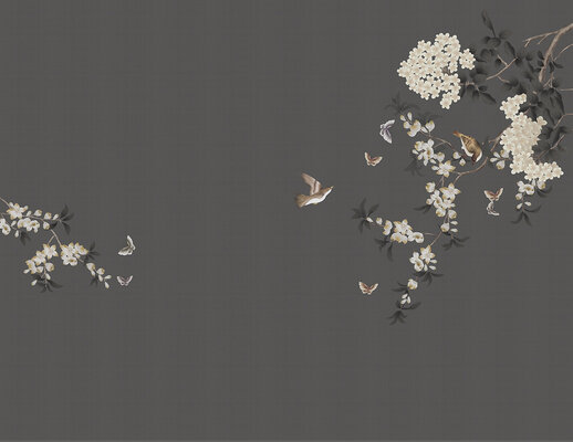 新中式花鸟壁纸壁高清贴图