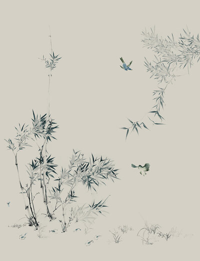 新中式花鸟壁纸壁高清贴图