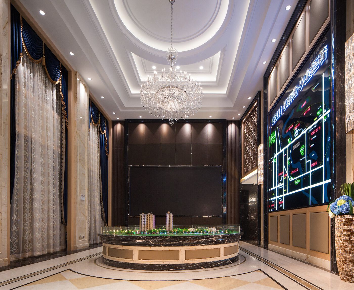 中铁建“国际花园”销售中心（新古典风格）室内设计工程设计案例