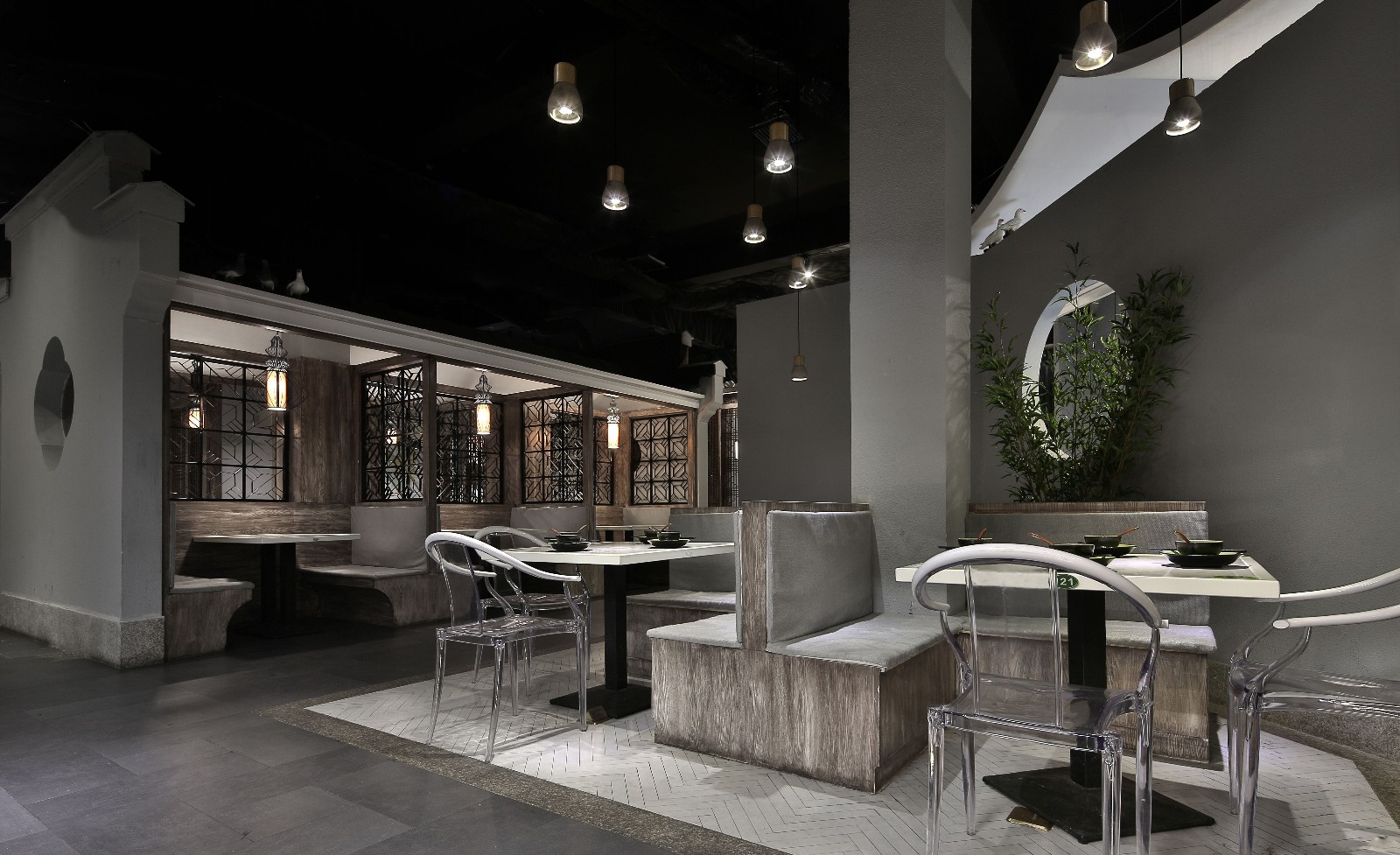 粥行天下——320㎡徽派风格餐饮空间