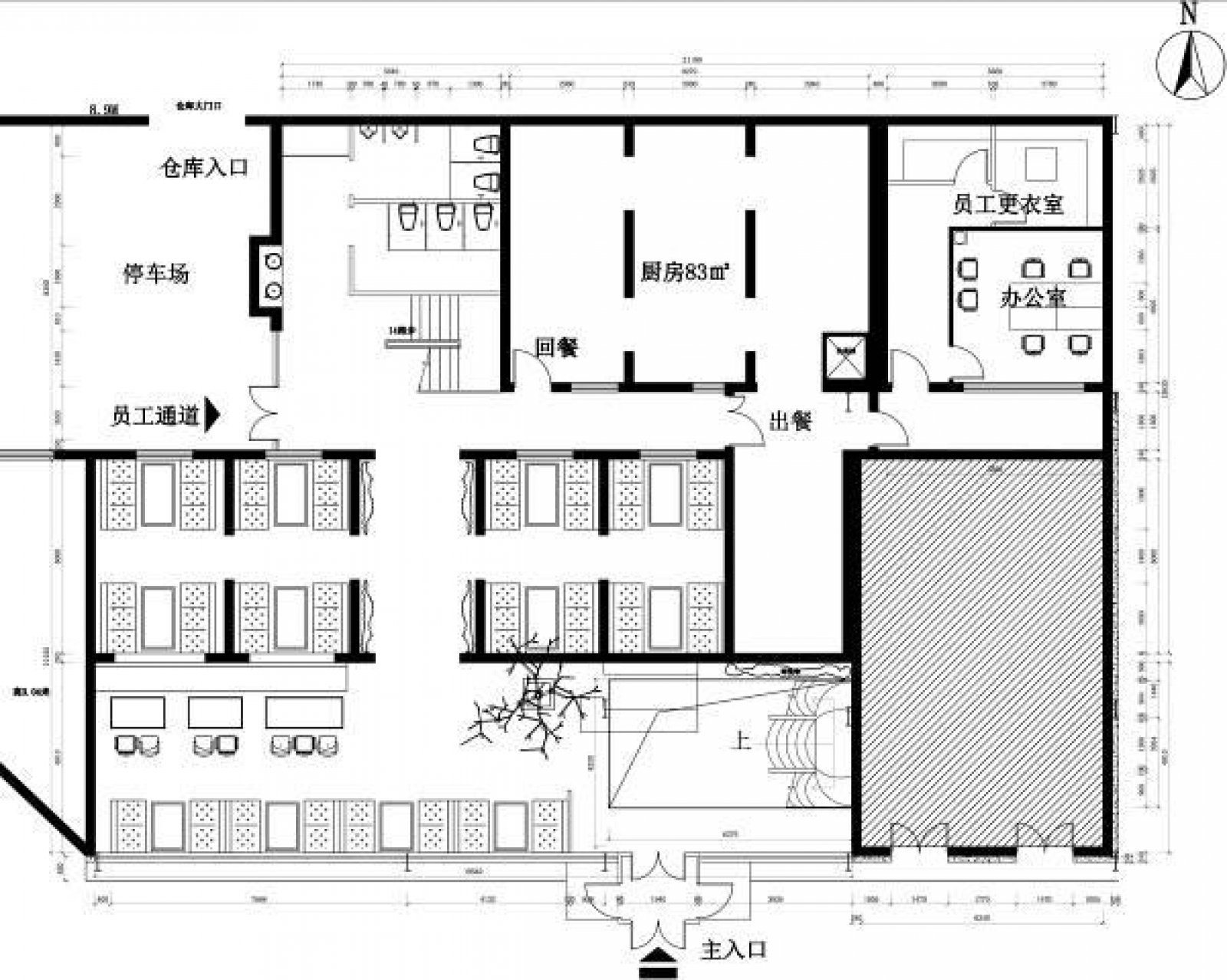 餐饮空间功能分区图图片