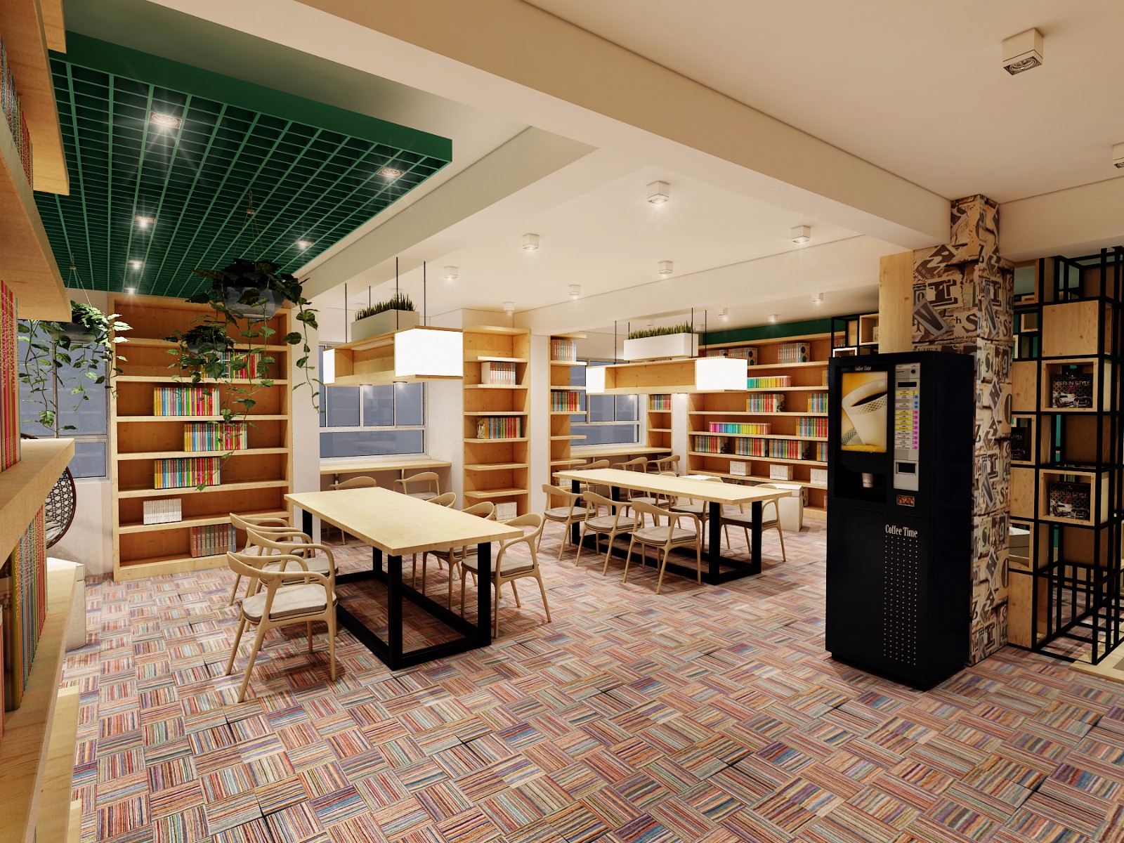 新中式民宿书屋全景 - 效果图交流区-建E室内设计网