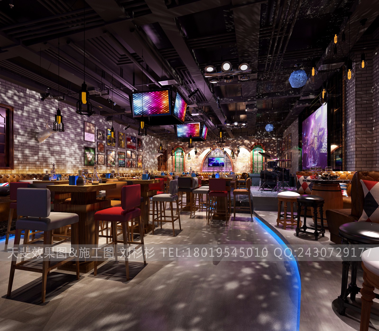 现代酒吧 - 效果图交流区-建E室内设计网