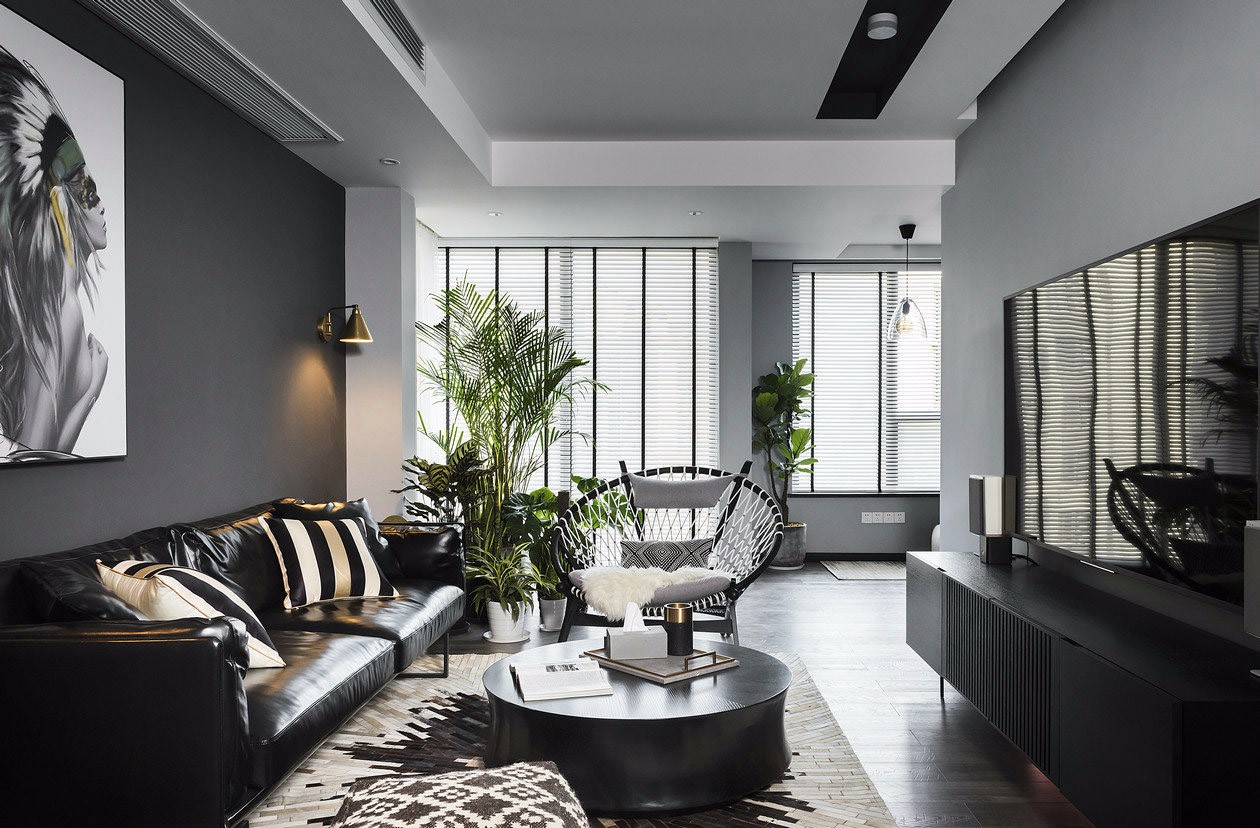 66㎡黑暗系北欧轻奢风 | 琢信装饰-建e室内设计网-设计案例