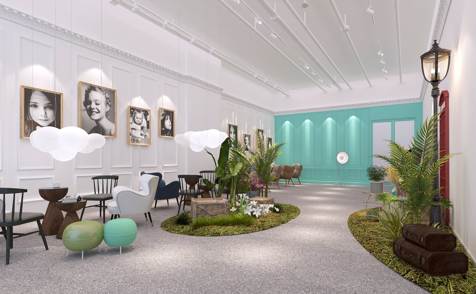 儿童摄影店设计打造"时尚花园"主题空间