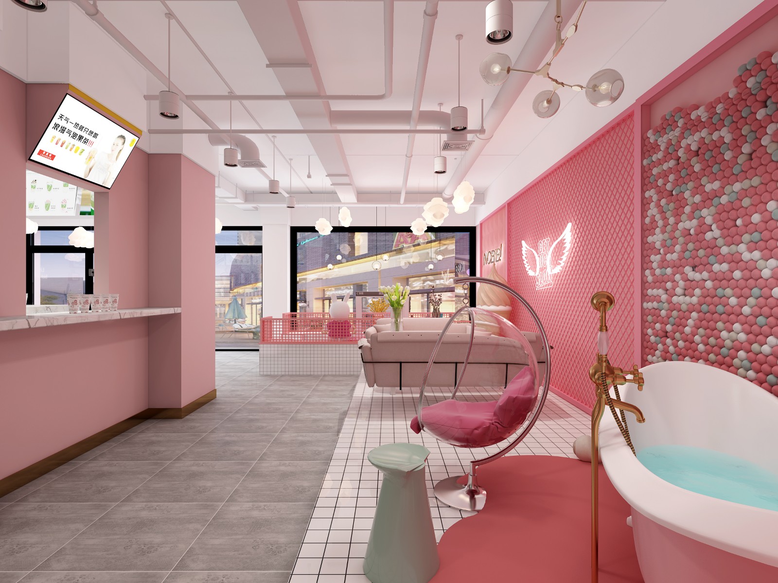 粉色形象美瞳店铺|空间|家装设计|yukiyuyuyu - 原创作品 - 站酷 (ZCOOL)