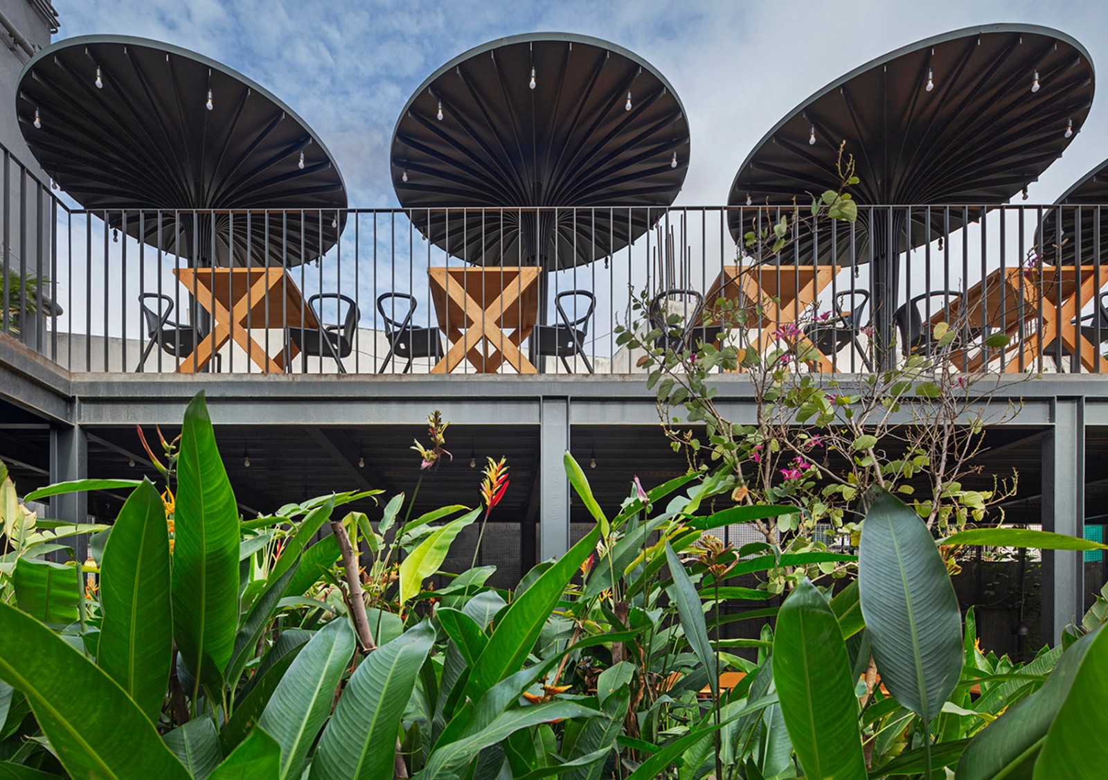 简单材料 绿色植物,印度sunrise花园餐厅 | m9 design studio