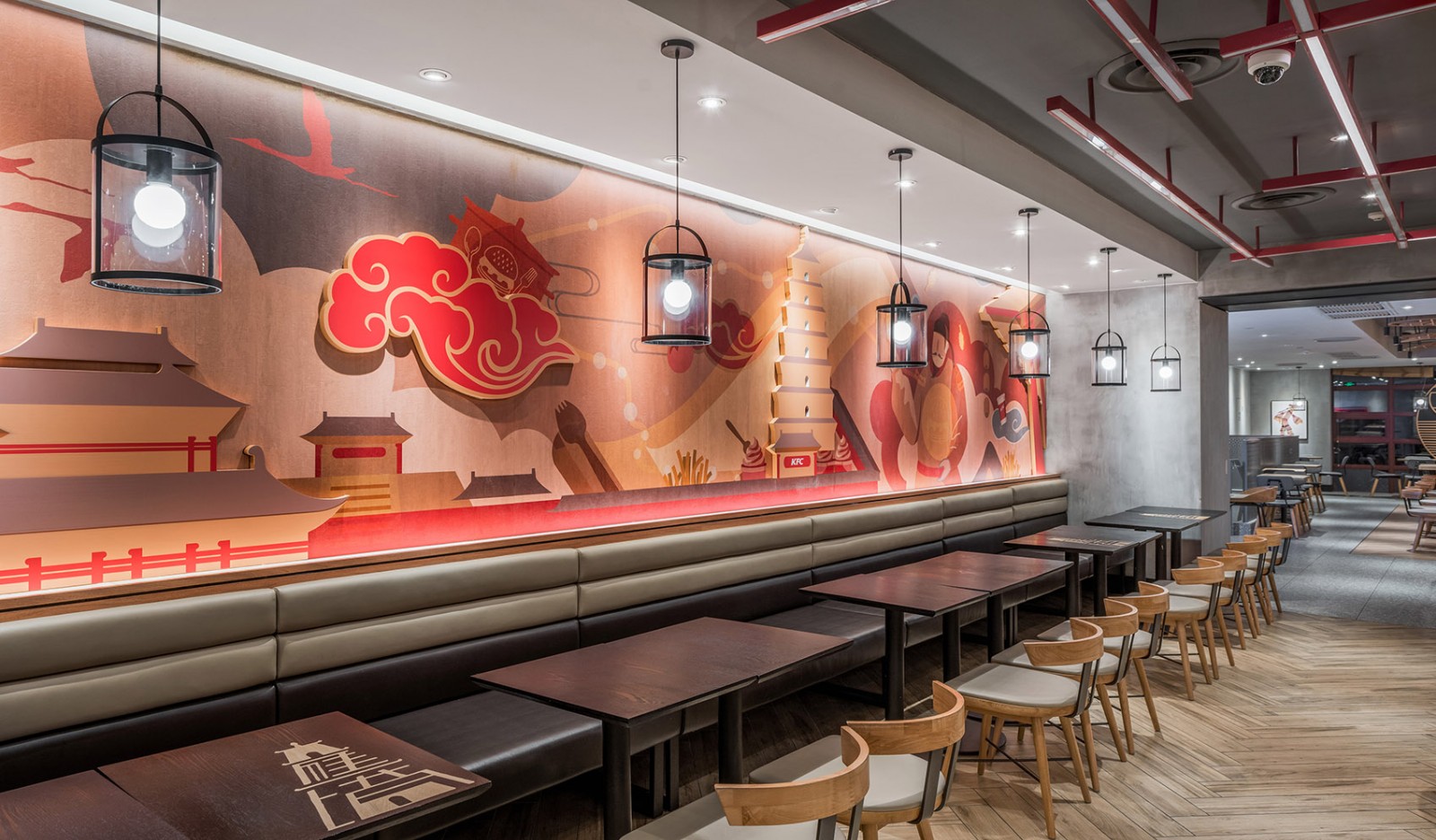 以现代语言讲述古城历史文化,肯德基西安大雁塔店 | 三也设计-建e室内设计网-设计案例
