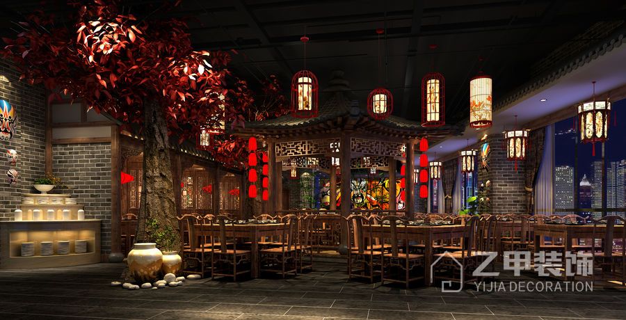 成都火锅店设计公司/传统中式园林火锅店设计-设计案例-建E室内设计网