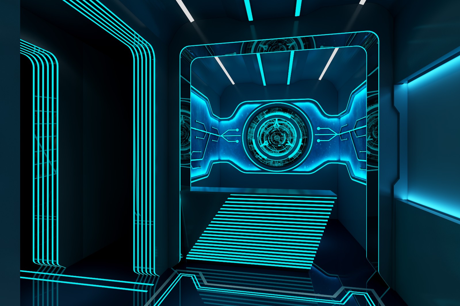 现代科技感酒吧效果图