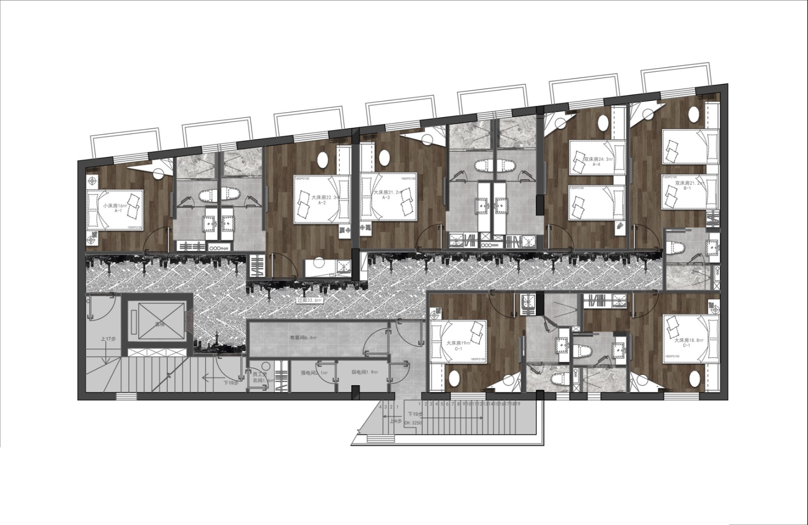 平面图 项目名称:万悦酒店·精选 面 积:1500㎡ 项目地点:上海市