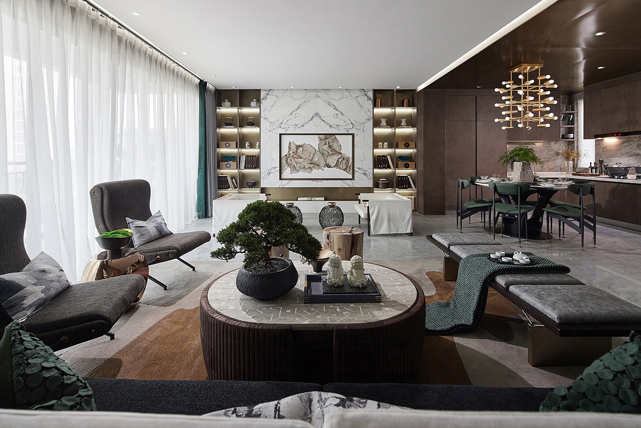 189㎡现代都市样板间非凡气质的至臻格调史南桥