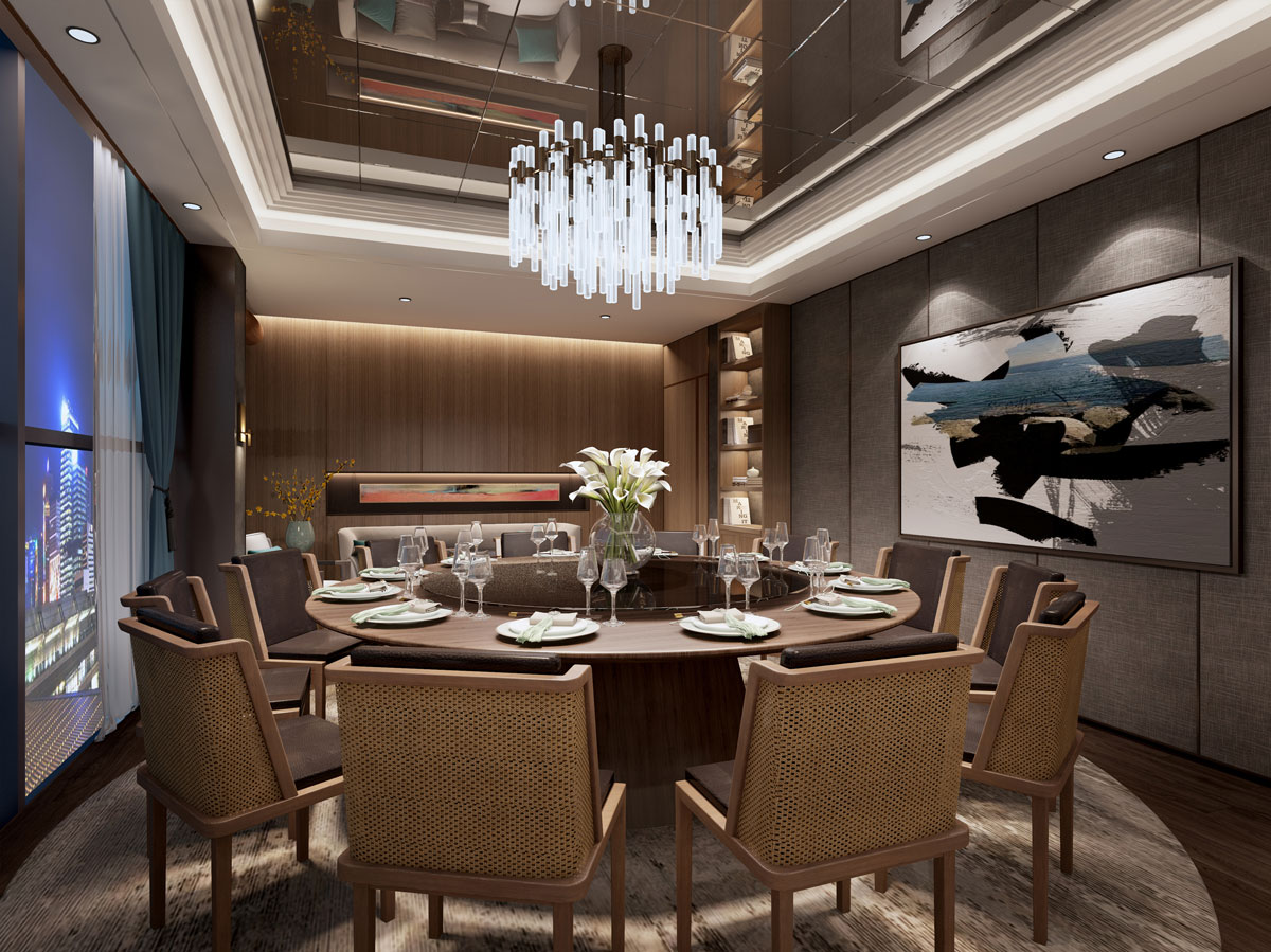 现代客餐厅室内效果图|空间|家装设计|创艺工场室内表现 - 原创作品 - 站酷 (ZCOOL)