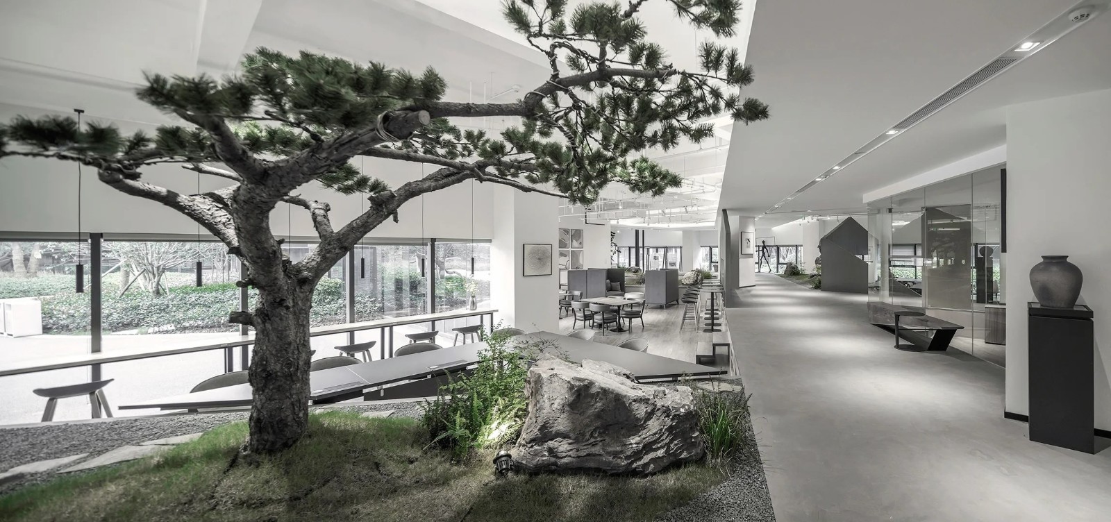 园林办公，清玄幽静，自然灵动 | PXD 厐喜-设计案例-建E室内设计网