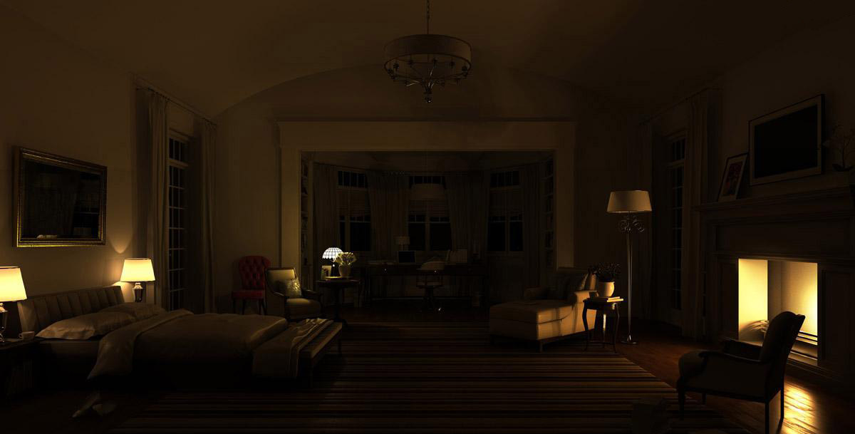 3dmaxvray室内夜景灯光渲染教程