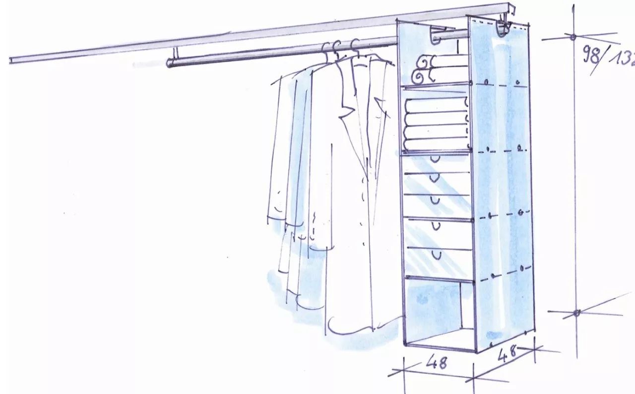 看手绘怎么把衣柜表现的淋漓尽致！-建E网设计资讯