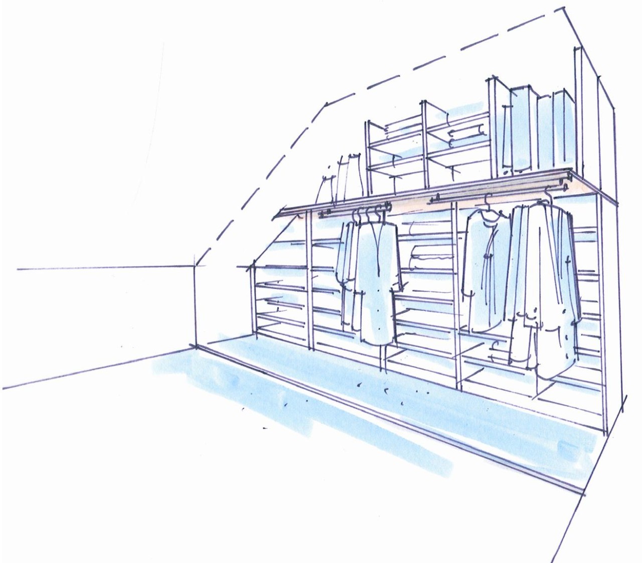 设计案例 设计资讯 看手绘怎么把衣柜表现的淋漓尽致!