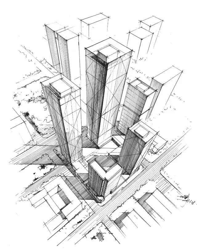 手绘三点透视基础原理分析-建e网设计资讯-室内设计行业头条资讯新闻