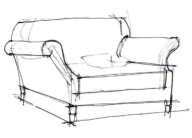 手绘教程0202室内设计手绘技法沙发的绘制与解析