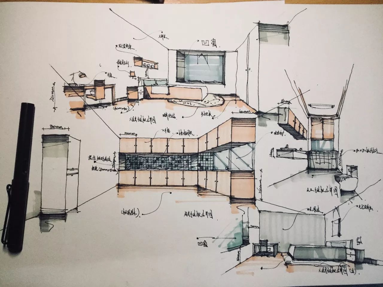 手绘方案草图!-建e网设计资讯-室内设计行业头条资讯新闻网站