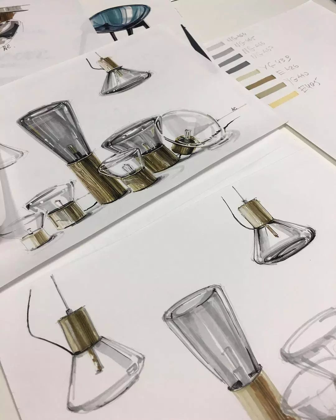 手绘工业灯具技法表现-建e网设计资讯-室内设计行业头条资讯新闻网站