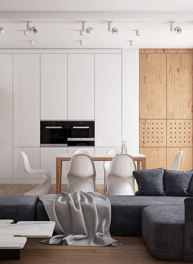 94㎡一对年轻夫妇的家,原木色与白色搭配真是美!