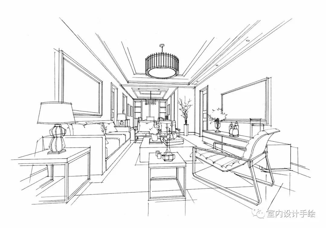 现代客厅上色步骤图