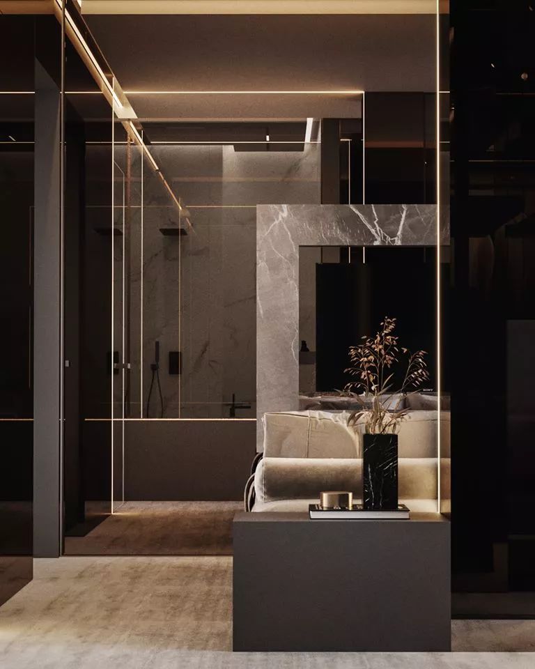 90㎡小香风活用镜面让家更雅致