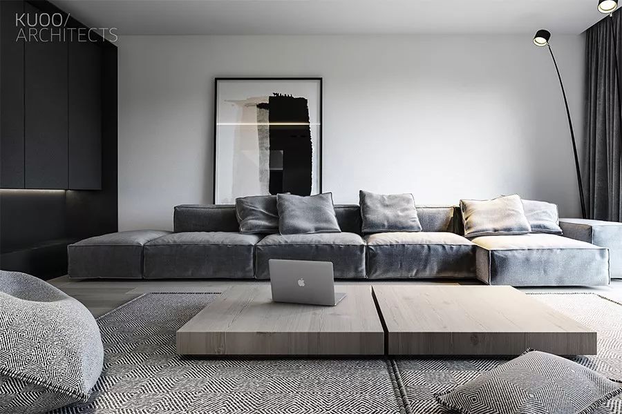 极简黑白+原木波兰现代公寓| KUOO architects