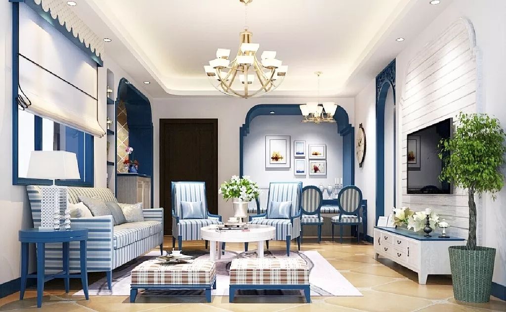 地中海风格就是蓝白配 看完这个家 才知道原来地中海也能满满高级感 设计头条