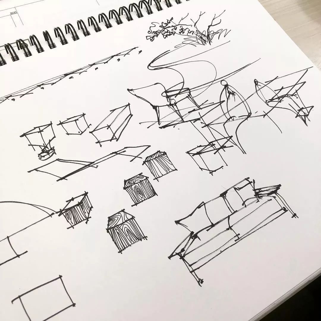 手绘设计推敲草图手稿