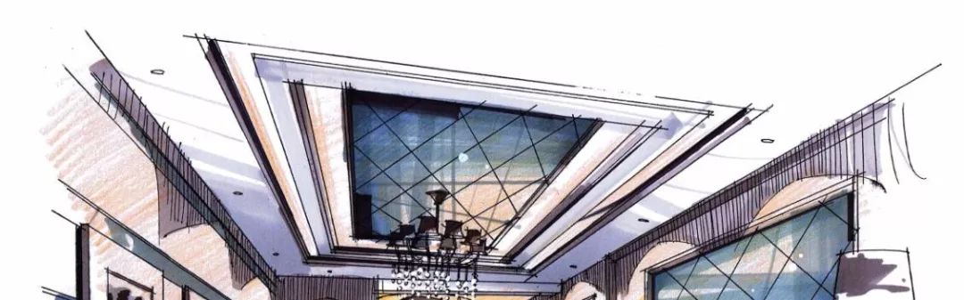 不同手绘吊顶表现