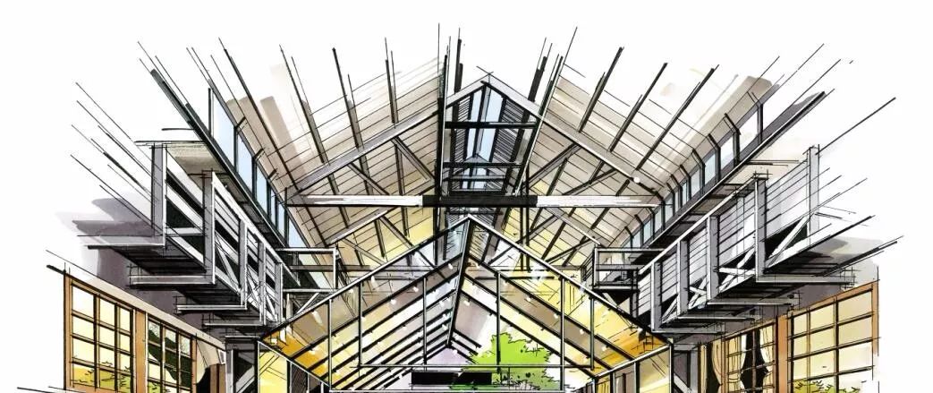 不同手绘吊顶表现