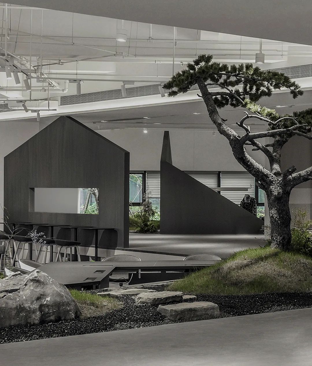园林办公，清玄幽静，自然灵动 | PXD 厐喜-设计案例-建E室内设计网