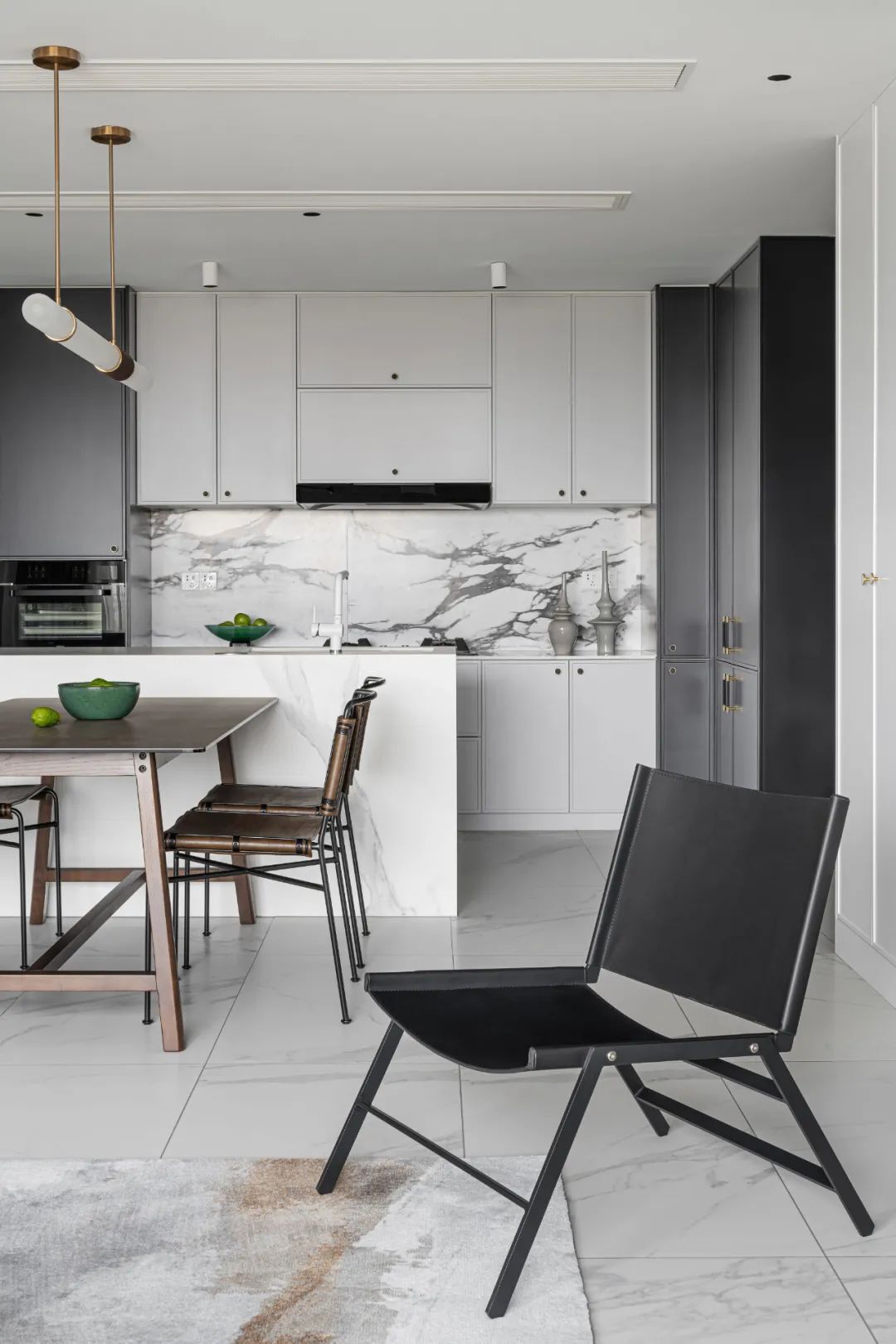 130㎡美式极简,ldk一体化让家更舒适 | 观白设计设计案例