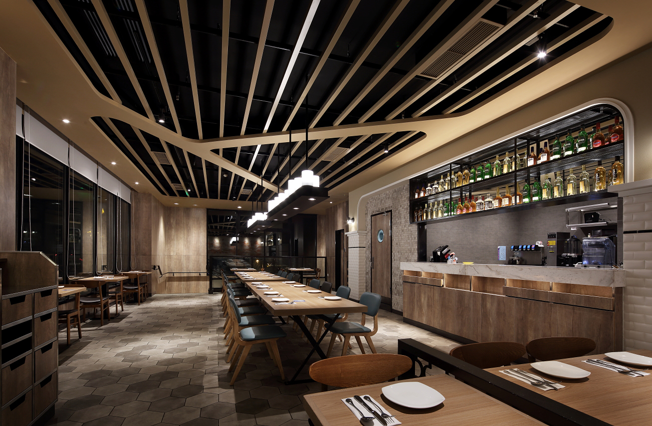 西班牙小镇风复古呈现,必胜客,西式时尚休闲餐厅设计