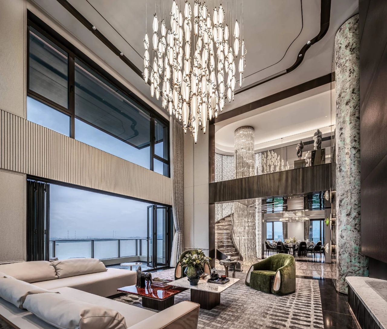 温州滨江CBD新希望「麓宸·黑珍珠」505㎡顶豪空中别墅设计设计案例
